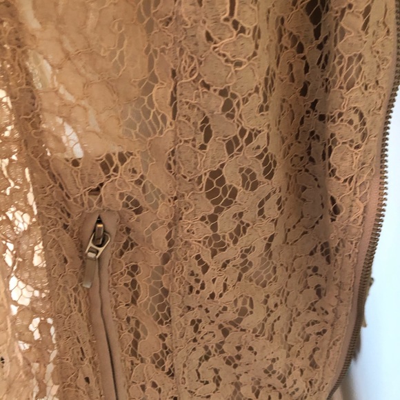 INC. Brand Light ivory lace & faux suede biker jacket - Picture 9 of 12